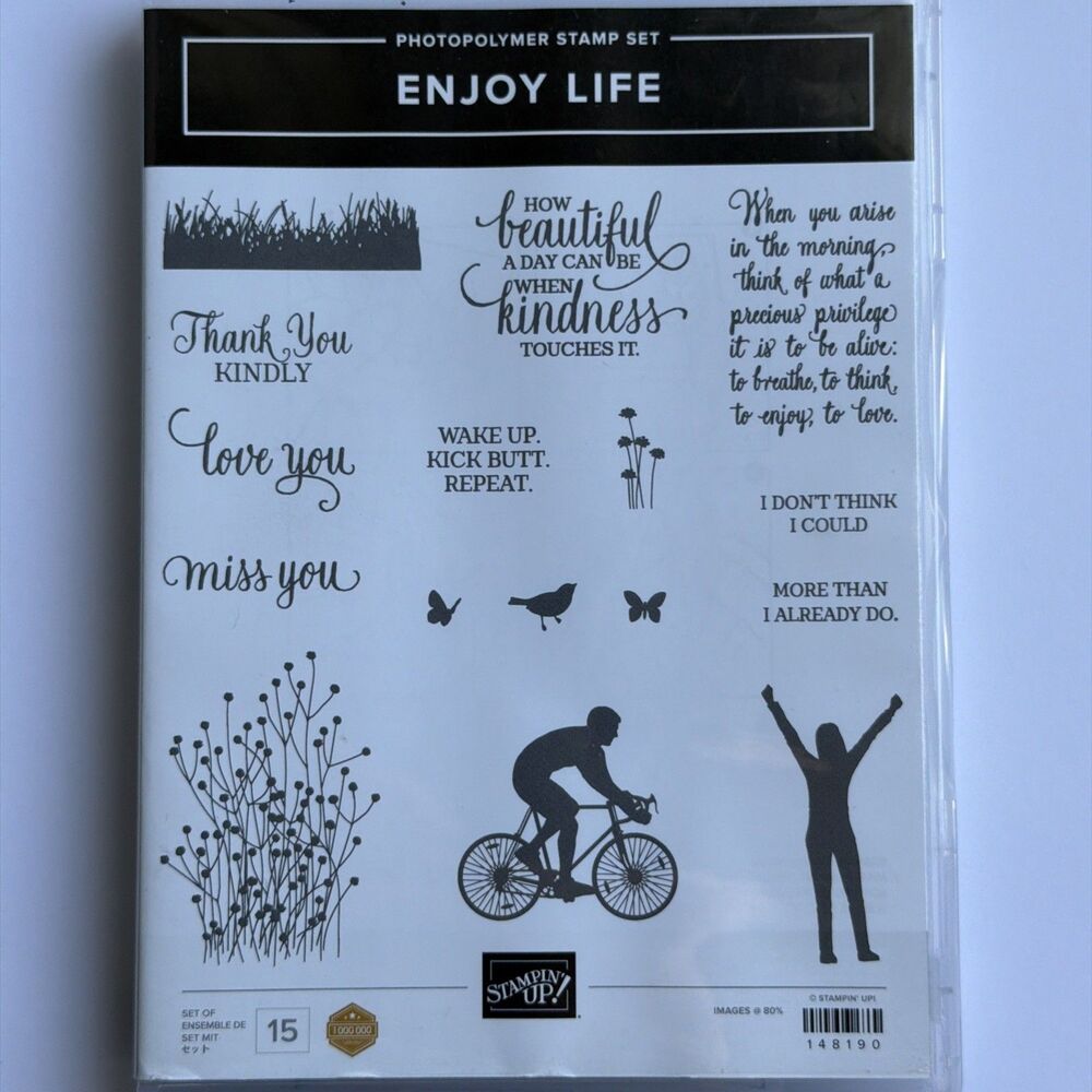 Stampin' Up! ENJOY LIFE 148190 Cyclist sentiments victory nature encouragement